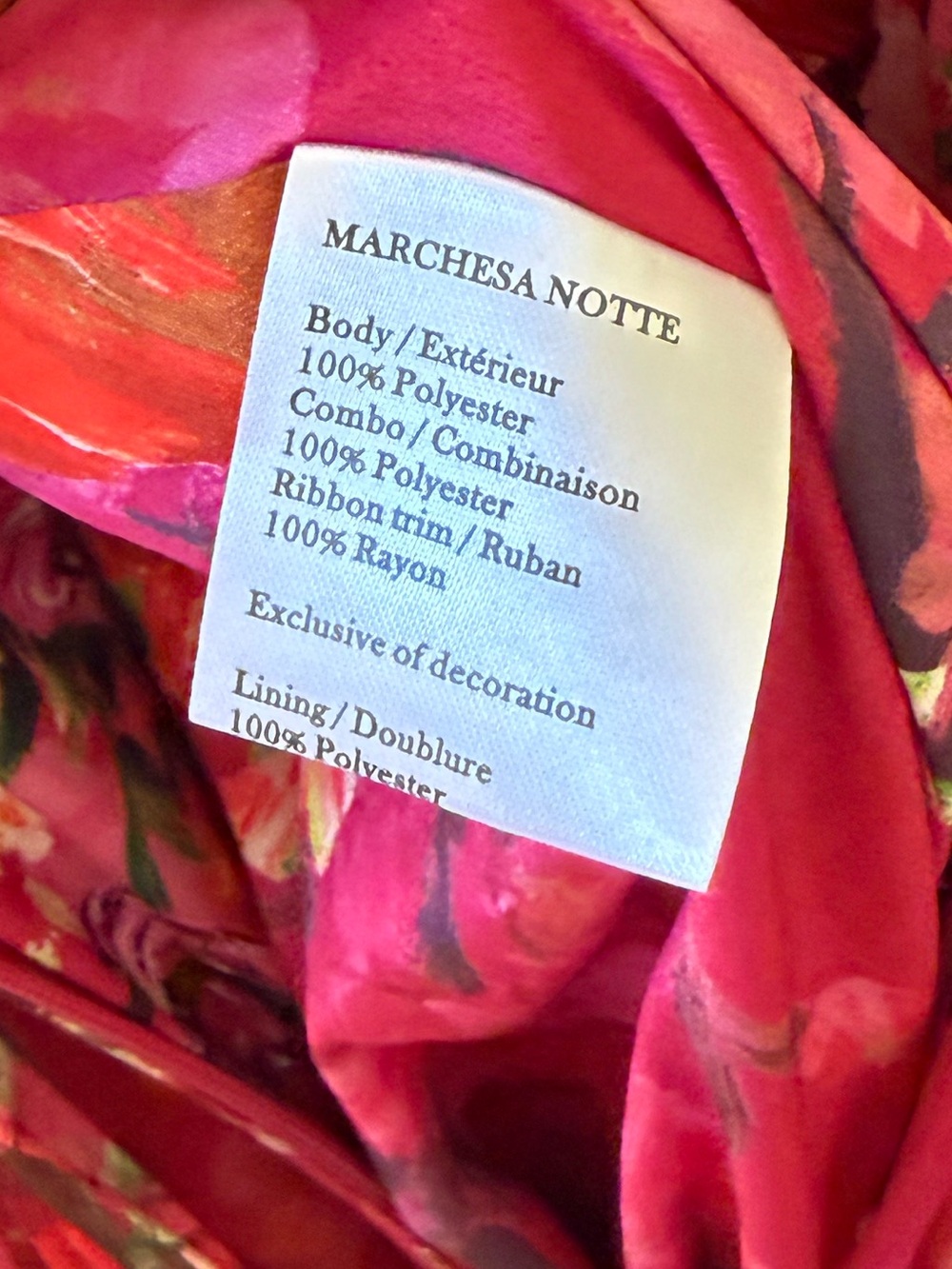 MARCHESA NOTTE Pleated Halter Floral Maxi Dress in Berry Sz 8 - Picture 9 of 9